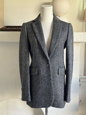 Alex Mill Wool Herringbone Blazer — Navy Gray